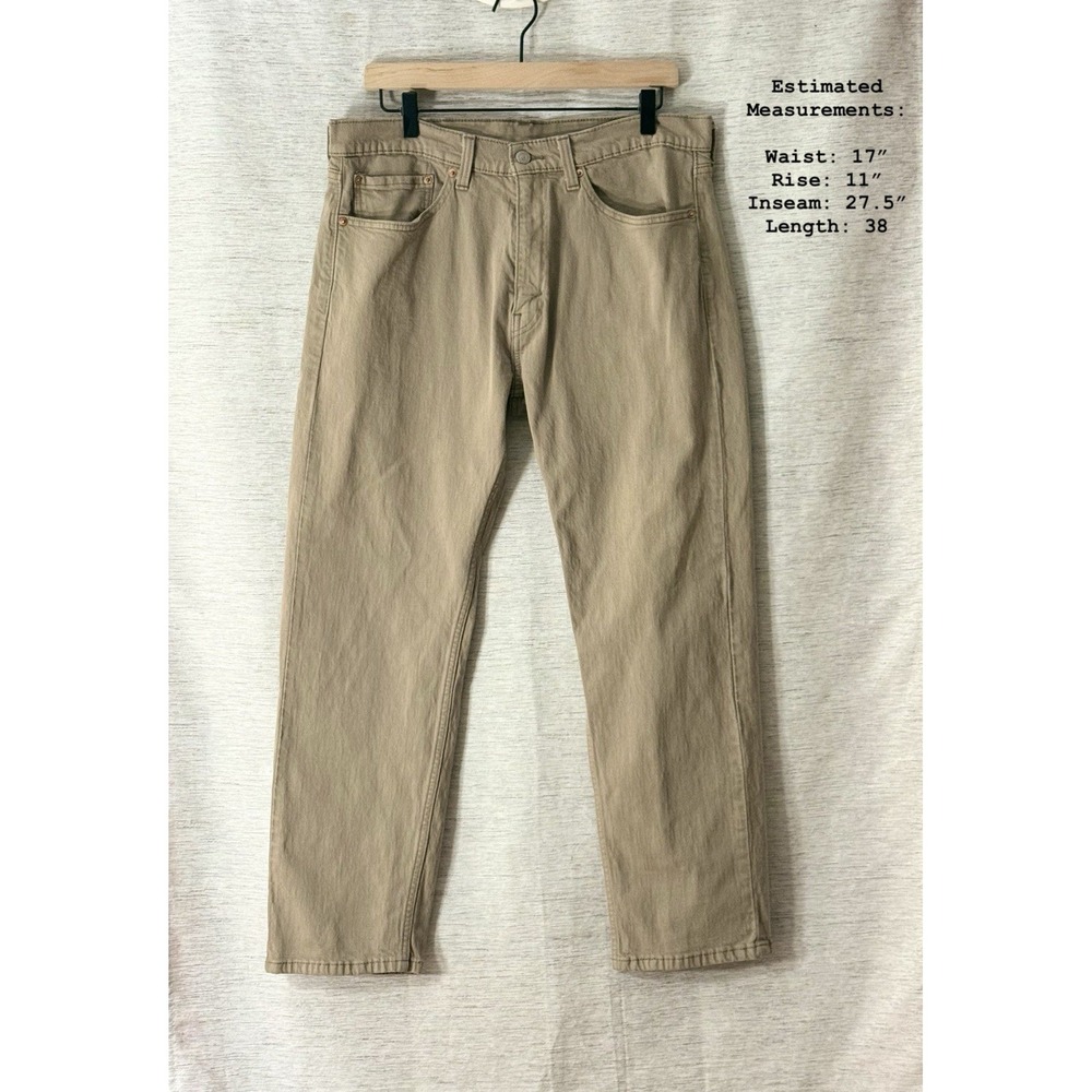 Levi's 505 Mens Regular Fit Jeans - Beige/Khaki Straight Leg Denim 34 X 29